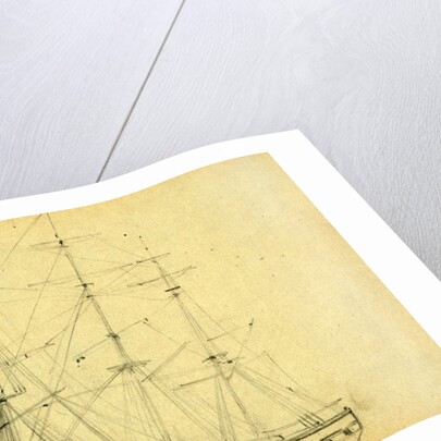 Sailing ship with three masts, 1860-1865 by Alfred R Waud