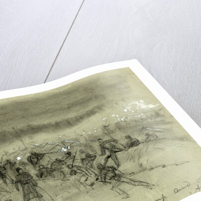 12th Maine, 19th corps driven out of their camp and over the earth works by Alfred R Waud