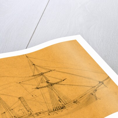 Pocohontas, broadside view of steam frigate, 1860-1865 by Alfred R Waud