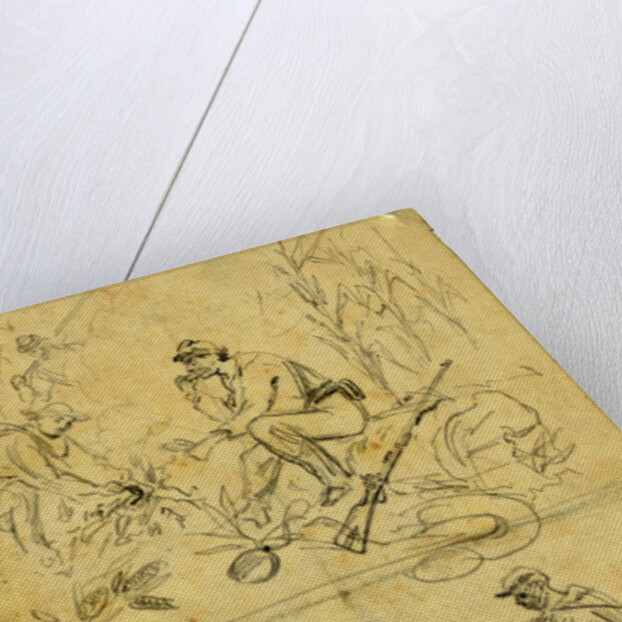 Scenes on the road, roasting corn and foraging by Alfred R Waud