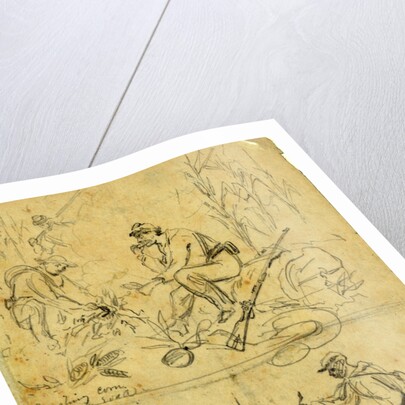 Scenes on the road, roasting corn and foraging by Alfred R Waud