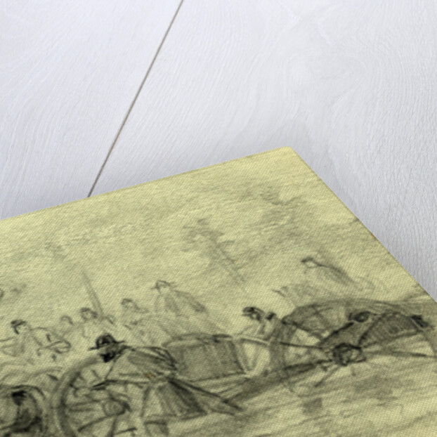 Dragging up the guns on the recent reconnoisance in force (night) 1864, 1864 ca. February by Alfred R Waud