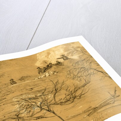 Portion of Rebel battery at Wynns Mill. The gun which wounded Lieut. Wagner. Topographical Engineer, 1862 ca. April by Alfred R Waud