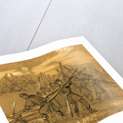 Stripping a rail fence for fires by Alfred R Waud