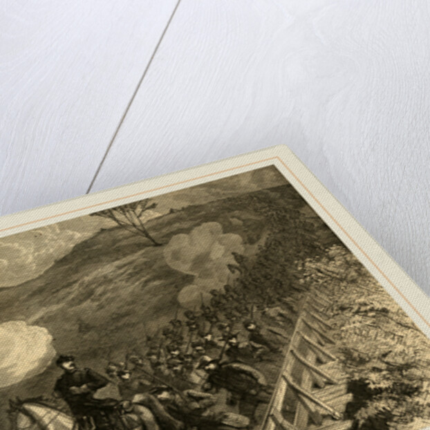 Grants' Great Campaign - the New York 14th Heavy Artilery crossing Chesterfield Bridge by Alfred R Waud