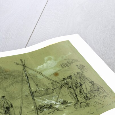 The bivouac feast after a successful forage in the enemies country after the occupation of Munson's hill, 1861 October 1 by Alfred R Waud