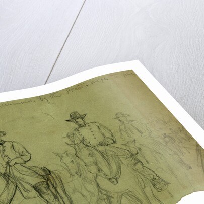 Rebel officers coming into Richmond by the ponton bridge to give themselves up, April 1865 by Alfred R Waud