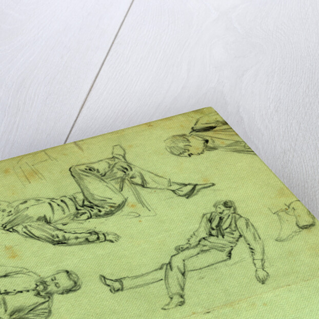 Sketches of figures in repose, 1865 by Alfred R Waud