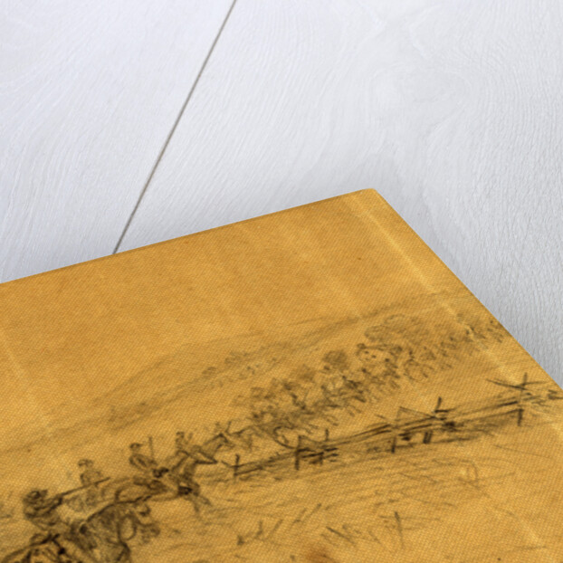 Pleasontons Cavalry deployed as skirmishers by Alfred R Waud