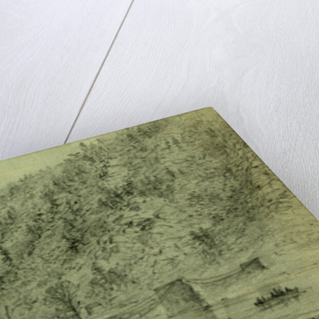 Ruins of the bridge over the Shenandoah, Loudon Heights beyond by Alfred R Waud