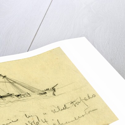 Destruction of Housatonic by a rebel torpedo. Feb. of 17 1864. Charleston by Alfred R Waud