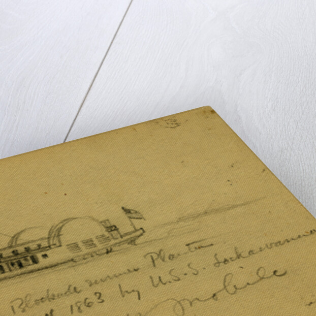 Confed. Blockade runner Planter captured 1863 by U.S.S. Lackawanna off Mobile by Alfred R Waud