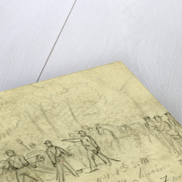 Captain Varians battery N.Y. 8th S.M. having their first shot at the enemy near Fairfax by Alfred R Waud