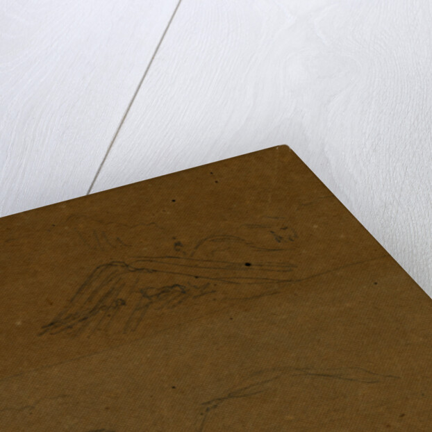 Railroad track and hillside with figures by Alfred R Waud