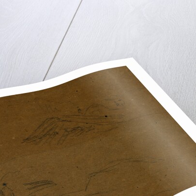 Railroad track and hillside with figures by Alfred R Waud