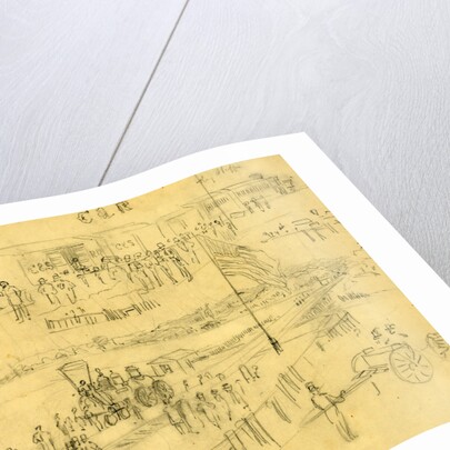 Two sketches of a depot on the Charleston & Savannah Railroad by Alfred R Waud