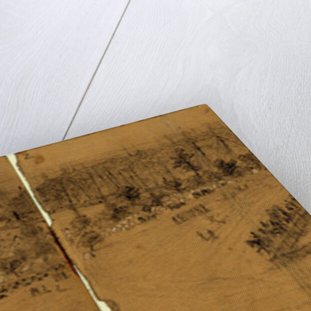 Camp at Cumberland with a view of the Pamunkey River full of gunboats and transports by Alfred R Waud