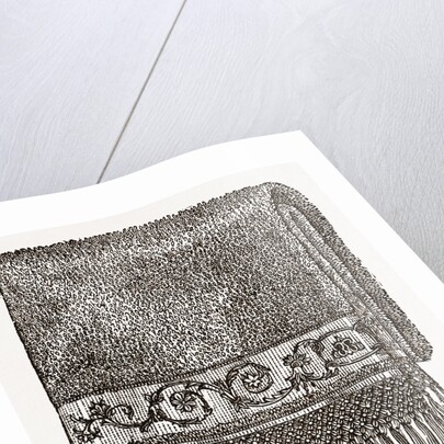 Towel Embroidered In Cord Stitch by Anonymous