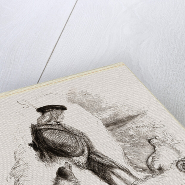 Highland Shepherd and Dog by Anonymous