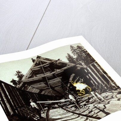 Constructing snow cover. Scene near the summit by Anonymous