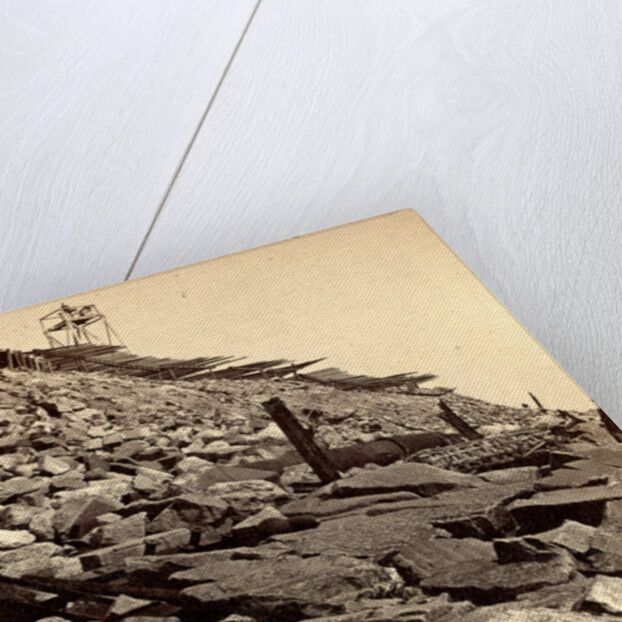 Sea face of Fort Sumpte, shewing (i.e. showing) light house, broken gun by Anonymous