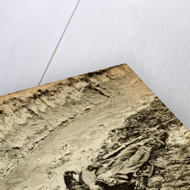 Dead Confederate soldier in the trenches of Fort Mahone, Petersburg, Virginia, USA by Anonymous