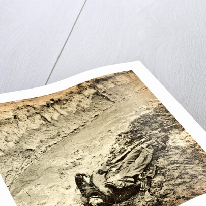 Dead Confederate soldier in the trenches of Fort Mahone, Petersburg, Virginia, USA by Anonymous