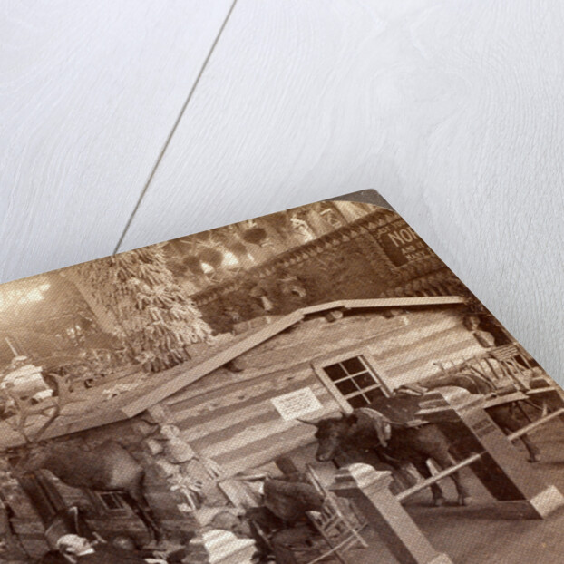 Log cabin home of President Roosevelt brought from North Dakota to the World's Fair, St. Louis, USA by Anonymous