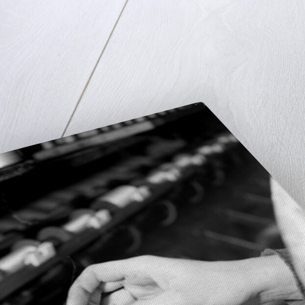 Mt. Holyoke, Massachusetts - Silk. William Skinner and Sons. Winding raw silk from skein to bobbin, 1936 by Lewis Hine