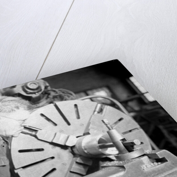 Eddystone, Pennsylvania - Railroad parts. Tool-builder planing for a taper shoe on a steam hammer ram, March 1937 by Lewis Hine