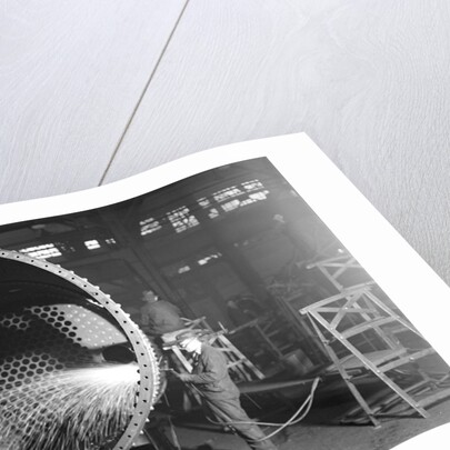 Eddystone, Pennsylvania - Railroad parts. Man at work, 1936 by Lewis Hine