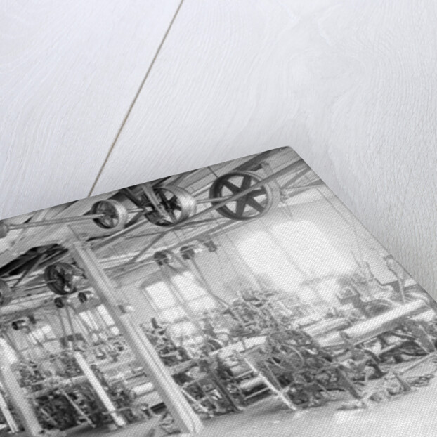 Paterson, New Jersey - Textiles. Two views of an idle petty shop. Taken in the Barnet Mills, June 1937 by Lewis Hine
