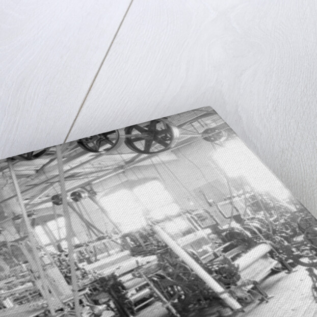 Paterson, New Jersey - Textiles. Two views of an idle petty shop. Taken in the Barnet Mills, June 1937 by Lewis Hine
