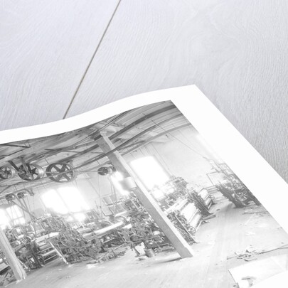Paterson, New Jersey - Textiles. Two views of an idle petty shop. Taken in the Barnet Mills, June 1937 by Lewis Hine