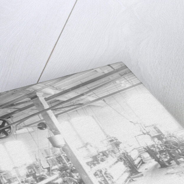 Paterson, New Jersey - Textiles. Two views of an idle petty shop. Taken in the Barnet Mills, June 1937 by Lewis Hine