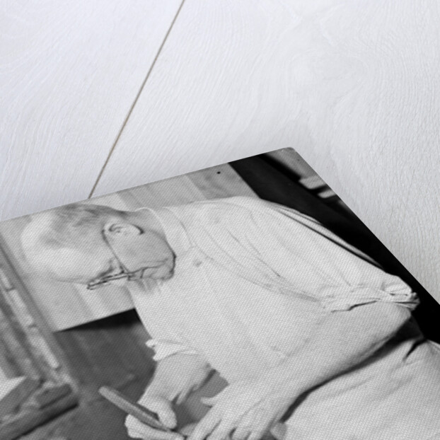 High Point, North Carolina - Upholstering. Tomlinson Chair Manufacturing Co. Hand carver by Lewis Hine