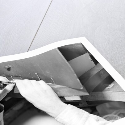 Lancaster, Pennsylvania - Hamilton Watches. Operation - truing balance wheels by Lewis Hine