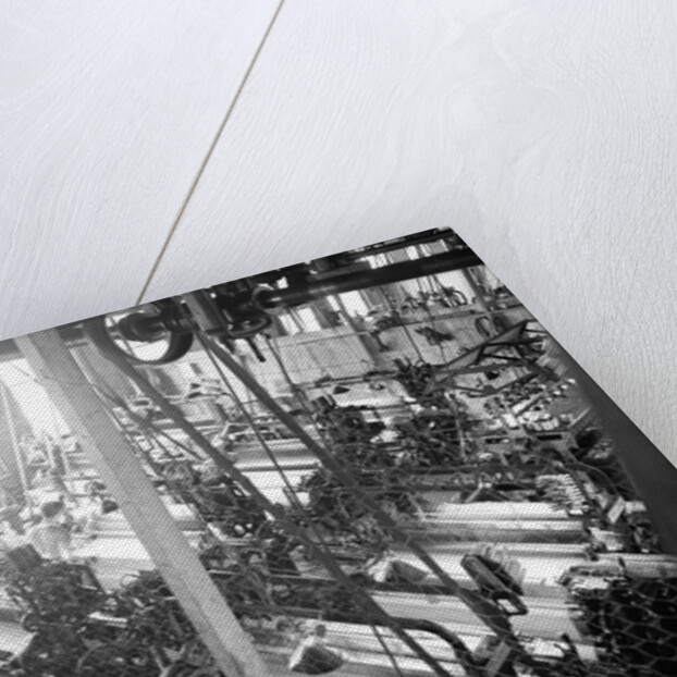 Paterson, New Jersey - Textiles. Idle quilling machines and looms in a cockroach shop, March 1937 by Lewis Hine