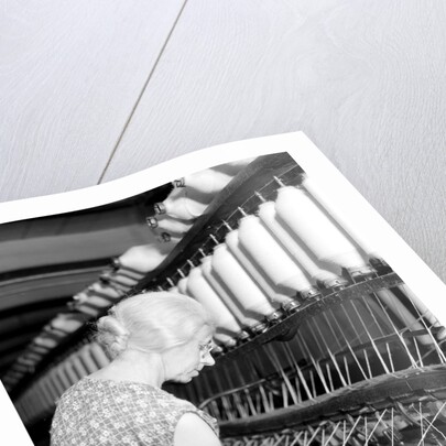 Millville, New Jersey - Textiles. Millville Manufacturing Co. Lady twisting thread, 1936 by Lewis Hine