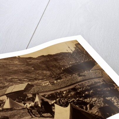 The old Genoese Castle at Balaklava, from above the castle pier, Crimean War by Roger Fenton