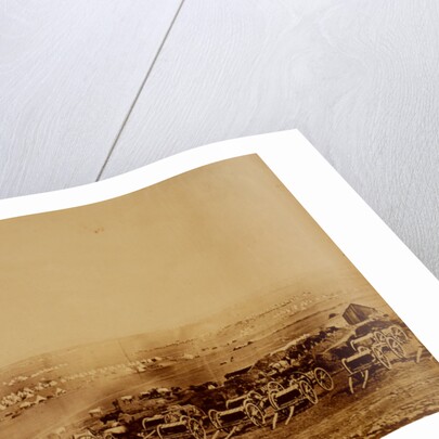 Kamara Heights in the distance, artillery waggons in the foreground, Crimean War by Roger Fenton
