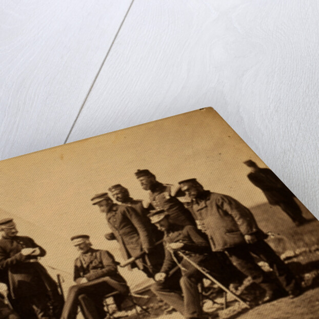 Lieutenant General Pennefather & Captain Wing, Captain Layard, Captain Ellison, Colonel Wilbraham, Colonel Percy Herbert, Major Thackwell & Dr. Wood, officers of his staff, Crimean War by Roger Fenton