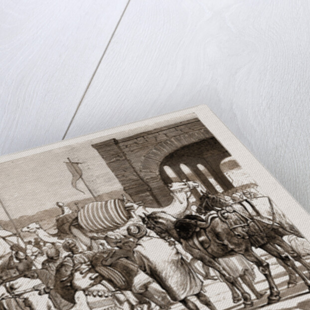 The Prince Of Wales At Trichinopoly, 1876: The Railway Station Before The Prince's Arrival: Loading Camels With Troops' Baggage by Anonymous