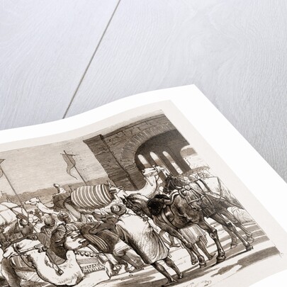 The Prince Of Wales At Trichinopoly, 1876: The Railway Station Before The Prince's Arrival: Loading Camels With Troops' Baggage by Anonymous