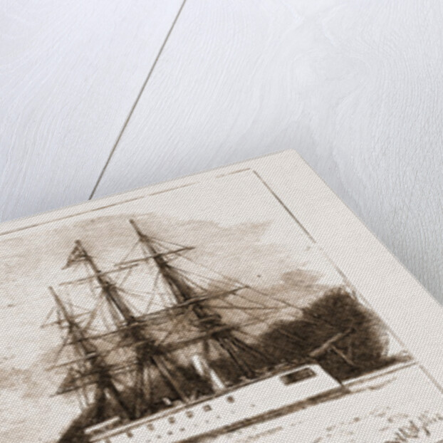 H.M.S. Comus At Burrard Inlet, The Present Terminus Of The Canadian Pacific Railway by Anonymous