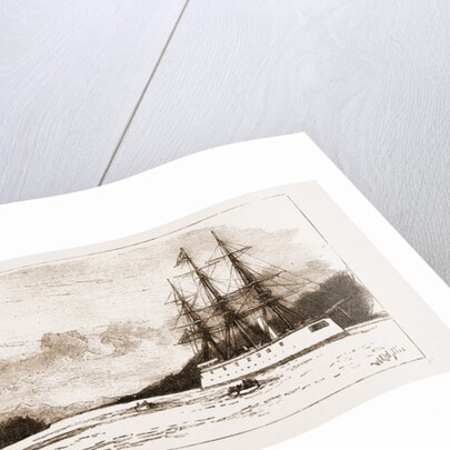 H.M.S. Comus At Burrard Inlet, The Present Terminus Of The Canadian Pacific Railway by Anonymous