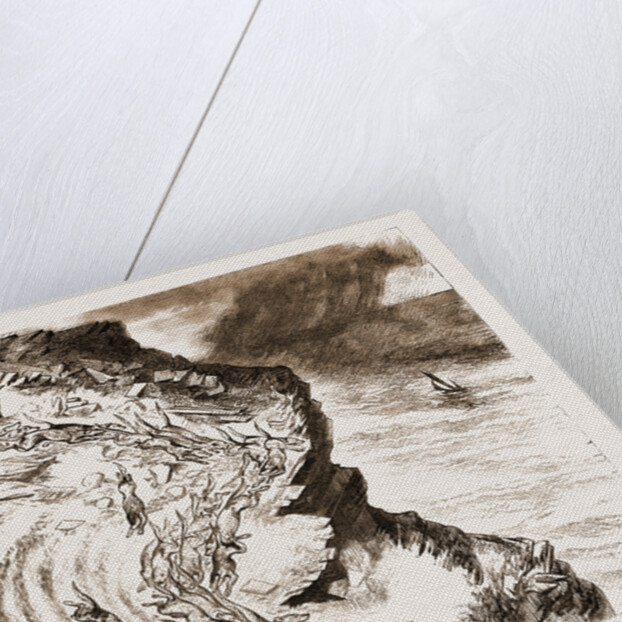 A Cornish Fox Hunt: A Run Down The Cliff: A Sketch From Tintagel, UK by Anonymous