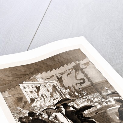 Mr. And Mrs. Gladstone Witnessing The Carnival Procession At Nice From The Balcony Of The Prefecture, 1883 by Anonymous