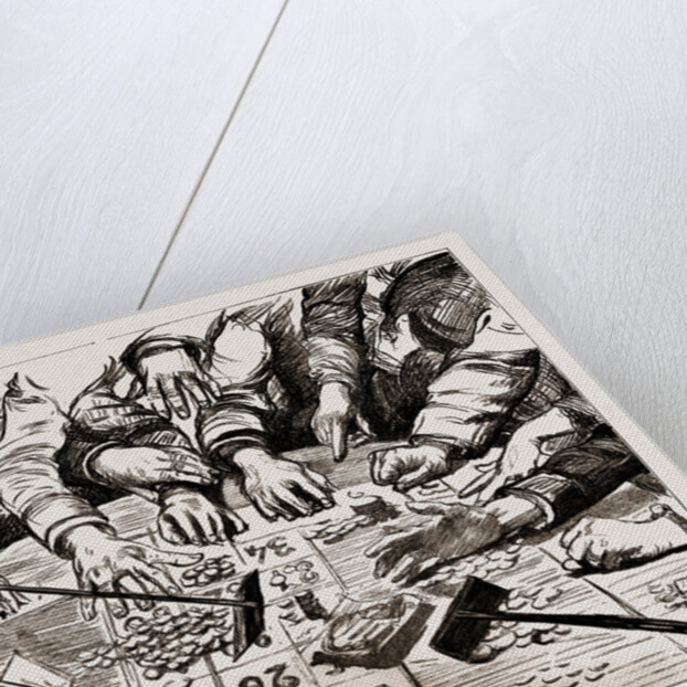 A Mass Of Gold And A Crowd Of Hands At A Casino, 1886 by Anonymous