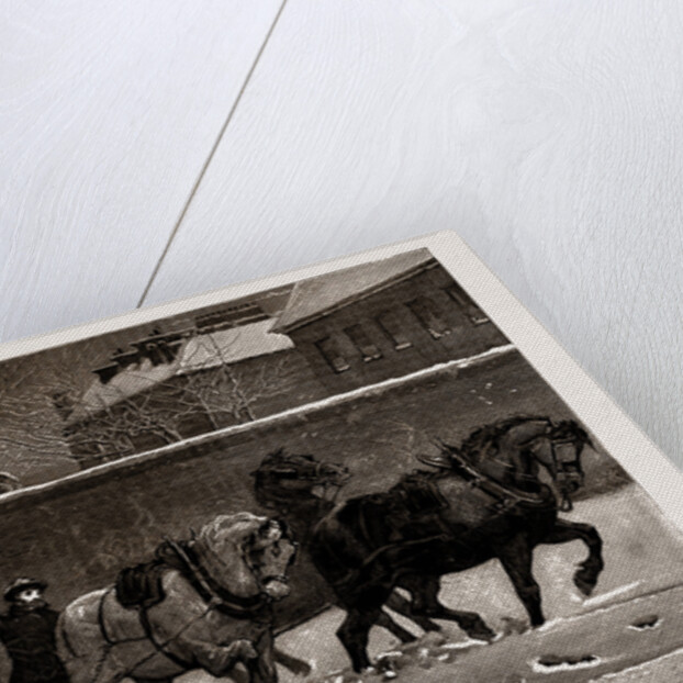 The Recent Frost And Snow Storm In London: A Snow-plough At Work At Earl's Court, London, UK, 1886 by Anonymous